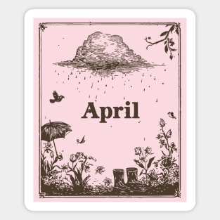 Vintage April Showers Garden Magnet
